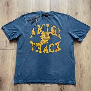 LARGE AMIRI MEN'S BLUE COTTON T-SHIRT RELAXED FIT